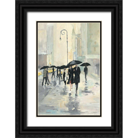 City in the Rain Black Ornate Wood Framed Art Print with Double Matting by Tillmon, Avery