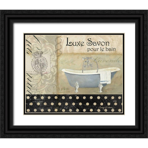 Savons de Bains I Black Ornate Wood Framed Art Print with Double Matting by Tillmon, Avery