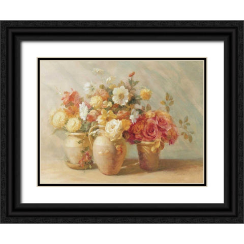 Sunny Bouquet Black Ornate Wood Framed Art Print with Double Matting by Nai, Danhui