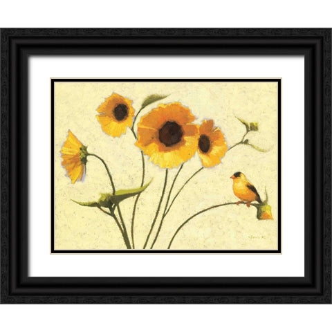 Sunny Flowers IV Black Ornate Wood Framed Art Print with Double Matting by Novak, Shirley