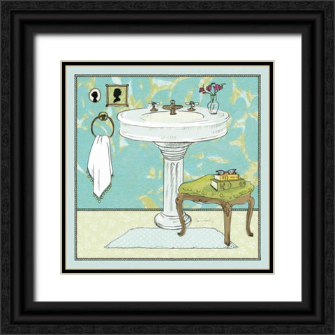 Soak Awhile - Sink Black Ornate Wood Framed Art Print with Double Matting by Schlabach, Sue