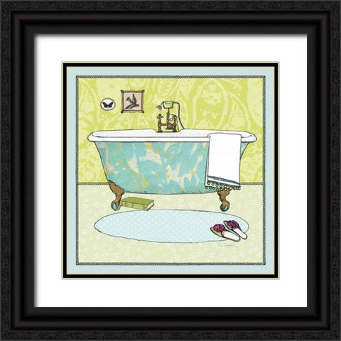Soak Awhile - Tub Black Ornate Wood Framed Art Print with Double Matting by Schlabach, Sue