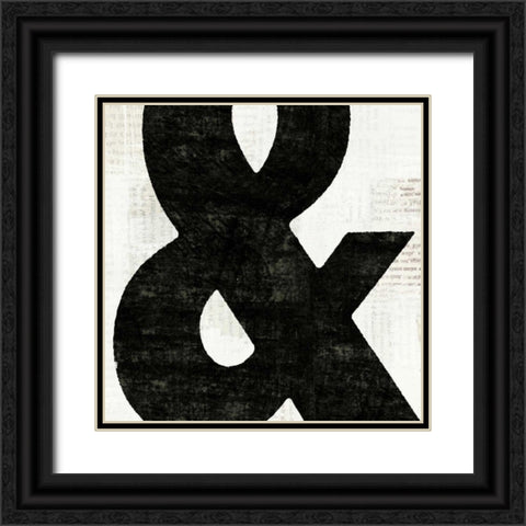 Punctuated Black Square III Black Ornate Wood Framed Art Print with Double Matting by Mullan, Michael