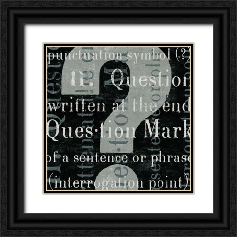 Punctuated Text IV Black Ornate Wood Framed Art Print with Double Matting by Mullan, Michael
