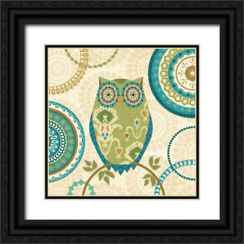 Owl Forest I Black Ornate Wood Framed Art Print with Double Matting by Charron, Veronique