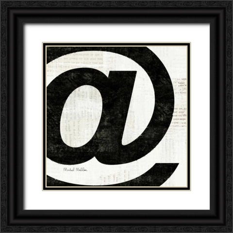 Punctuated Black Square V Black Ornate Wood Framed Art Print with Double Matting by Mullan, Michael