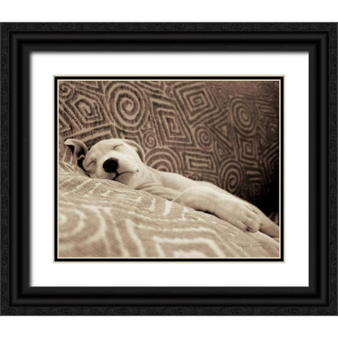 Dog Tired Black Ornate Wood Framed Art Print with Double Matting by Dratfield, Jim
