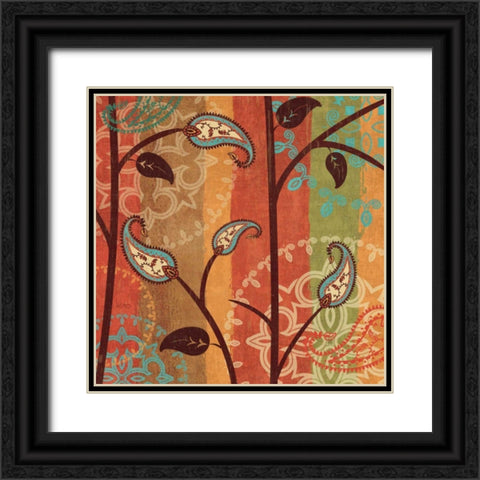 Paisley Garden II Black Ornate Wood Framed Art Print with Double Matting by Charron, Veronique