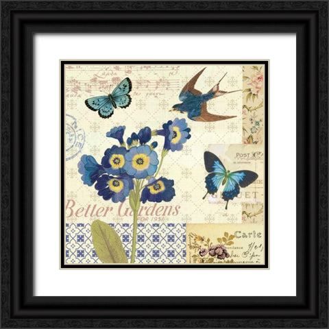 Blue Notes IV Black Ornate Wood Framed Art Print with Double Matting by Pela