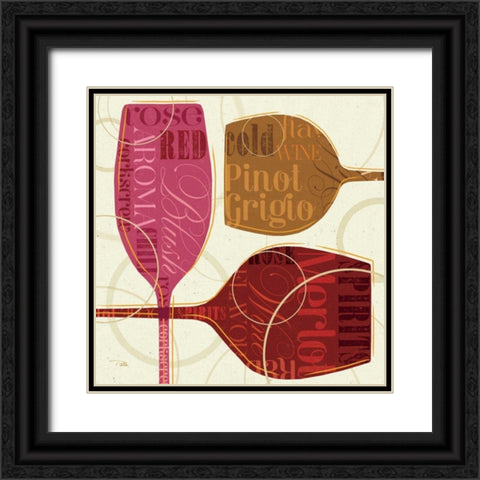 Colorful Wine III Black Ornate Wood Framed Art Print with Double Matting by Pela Studio