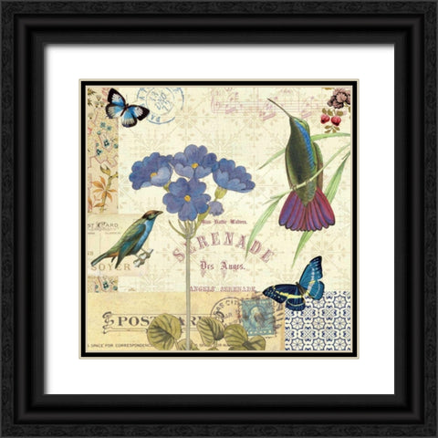 Blue Notes II Black Ornate Wood Framed Art Print with Double Matting by Pelletier, Alain