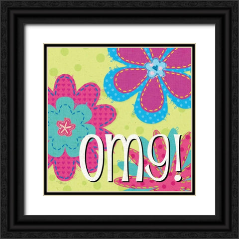 TXT QWN I Black Ornate Wood Framed Art Print with Double Matting by Pela Studio