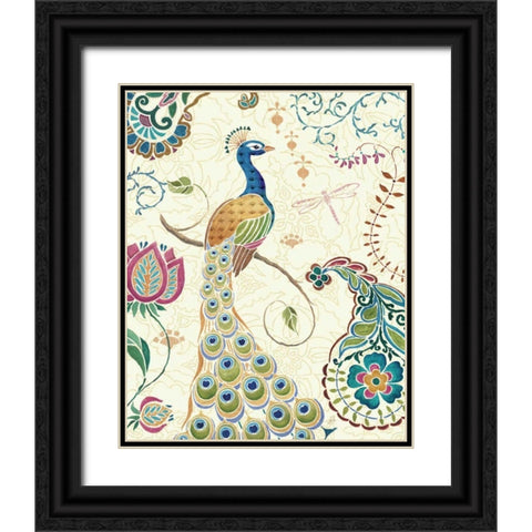 Peacock Fantasy II Black Ornate Wood Framed Art Print with Double Matting by Brissonnet, Daphne