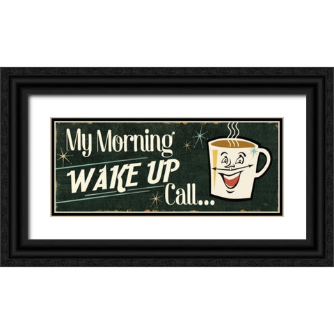 Funny Coffee I Black Ornate Wood Framed Art Print with Double Matting by Pela Studio