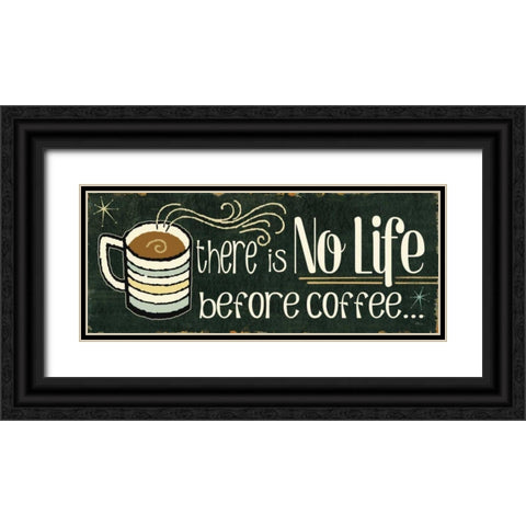 Funny Coffee II Black Ornate Wood Framed Art Print with Double Matting by Pela Studio