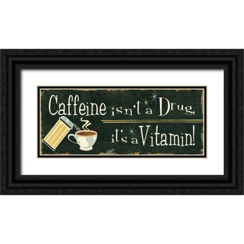 Funny Coffee IV Black Ornate Wood Framed Art Print with Double Matting by Pela Studio