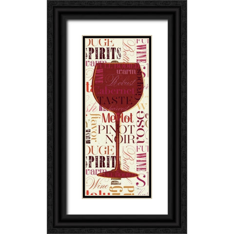 Colorful Wine Sayings - Cabernet Black Ornate Wood Framed Art Print with Double Matting by Pela Studio