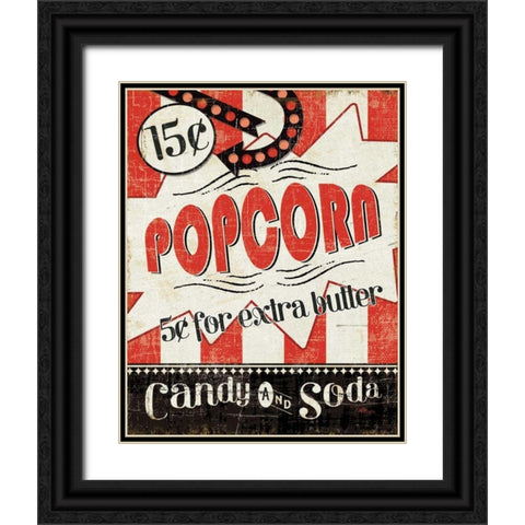 Movie Night II Black Ornate Wood Framed Art Print with Double Matting by Pela Studio