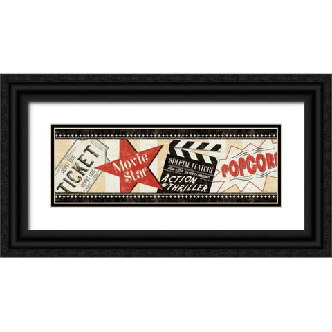 Movie Night Black Ornate Wood Framed Art Print with Double Matting by Pela Studio