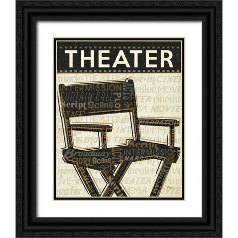 Cinema III Black Ornate Wood Framed Art Print with Double Matting by Pela Studio