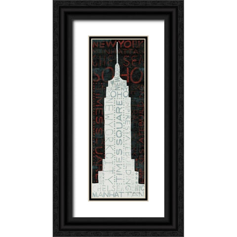 Empire State Building - Red Black Ornate Wood Framed Art Print with Double Matting by Mullan, Michael