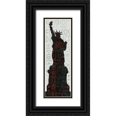 Statue of Liberty - Red Black Ornate Wood Framed Art Print with Double Matting by Mullan, Michael