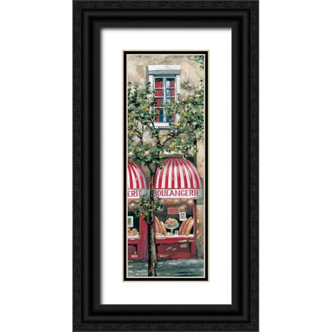 Red Striped Awning Black Ornate Wood Framed Art Print with Double Matting by St. John, Mark