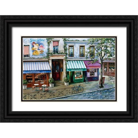 Rue des Maisons Black Ornate Wood Framed Art Print with Double Matting by St. John, Mark