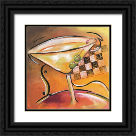 Shaken Not Stirred II Black Ornate Wood Framed Art Print with Double Matting by Brey, Michael