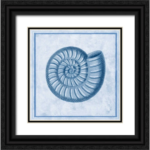 Blue Nautilus A Black Ornate Wood Framed Art Print with Double Matting by Chilton, Sarah E