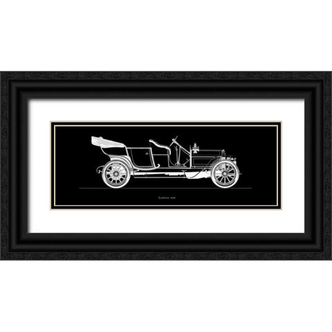 Lancia 1909 Black Ornate Wood Framed Art Print with Double Matting by Fantini, Antonio