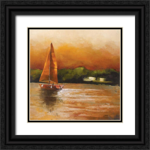 Majorcan Sail I Black Ornate Wood Framed Art Print with Double Matting by Rogers, Adam