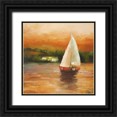 Majorcan Sail II Black Ornate Wood Framed Art Print with Double Matting by Rogers, Adam