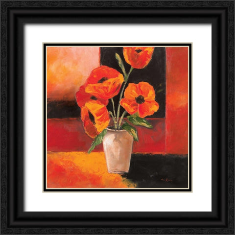 Pizazz Variations II Black Ornate Wood Framed Art Print with Double Matting by King, Michael