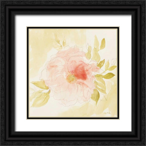 Stardust Peony Black Ornate Wood Framed Art Print with Double Matting by Shelby, Judy