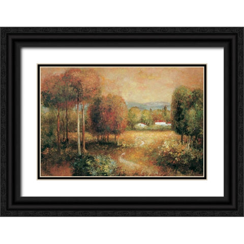 Lazy Afternoon Berkshires Black Ornate Wood Framed Art Print with Double Matting by Rogers, Adam