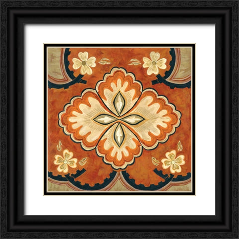 Kashmir Motif B Black Ornate Wood Framed Art Print with Double Matting by Shelby, Judy