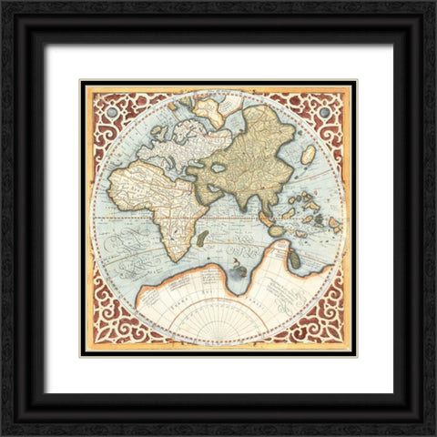 Terra Major Petites B Black Ornate Wood Framed Art Print with Double Matting by Mercator, Gerardus