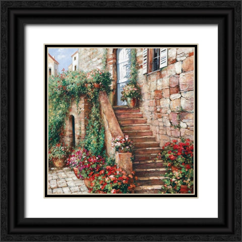 Stone Stairway Petites B Black Ornate Wood Framed Art Print with Double Matting by Duvall, Roger