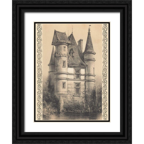 Bordeaux Chateau I Black Ornate Wood Framed Art Print with Double Matting by Fermin Cassas, Louis