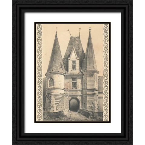 Bordeaux Chateau II Black Ornate Wood Framed Art Print with Double Matting by Fermin Cassas, Louis