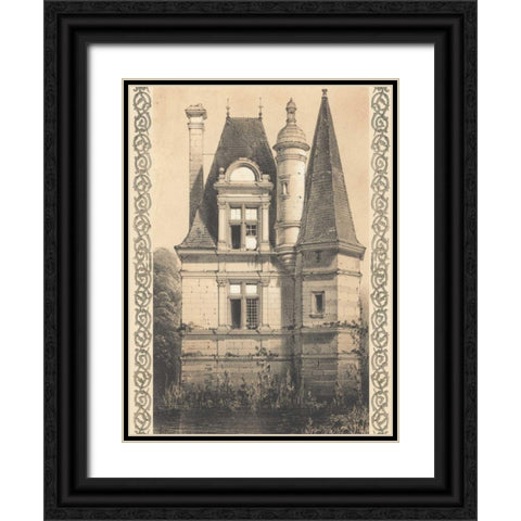 Bordeaux Chateau IV Black Ornate Wood Framed Art Print with Double Matting by Fermin Cassas, Louis