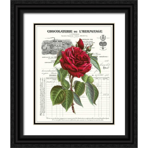 Heirloom Roses A Black Ornate Wood Framed Art Print with Double Matting by Chilton, Sarah E
