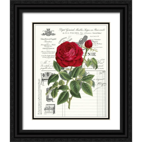 Heirloom Roses B Black Ornate Wood Framed Art Print with Double Matting by Chilton, Sarah E