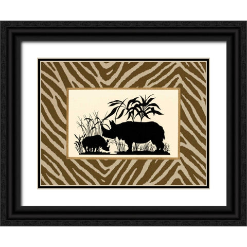 Serengeti Silhouette II Black Ornate Wood Framed Art Print with Double Matting by Chilton, Sarah E