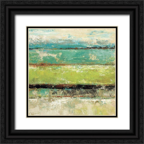 Living Green II Black Ornate Wood Framed Art Print with Double Matting by King, Michael