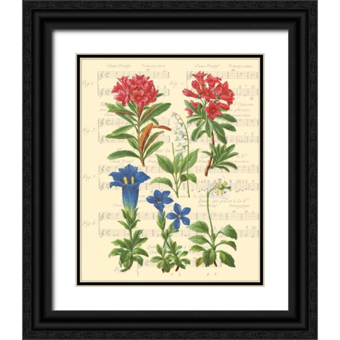 Allegro I Black Ornate Wood Framed Art Print with Double Matting by Paschal, Irene