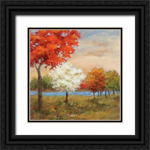 Four Seasons Black Ornate Wood Framed Art Print with Double Matting by Rogers, Adam