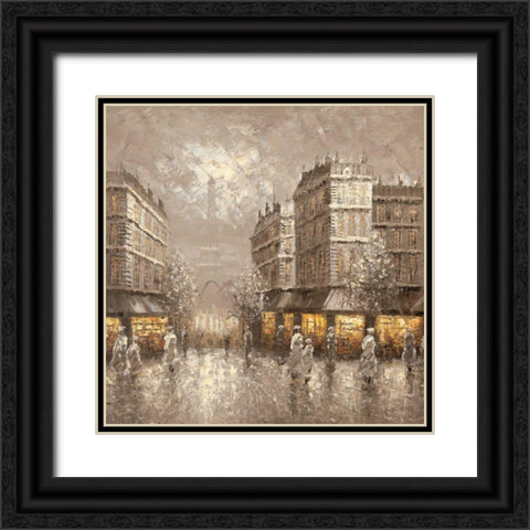 City of Light Black Ornate Wood Framed Art Print with Double Matting by Letellier, Gerard