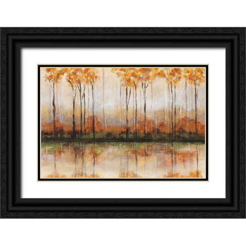 Treeline Black Ornate Wood Framed Art Print with Double Matting by King, Michael